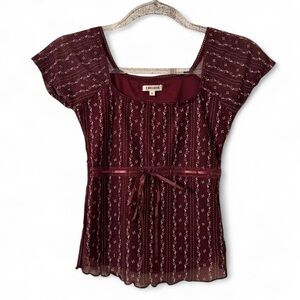 NWT I Believe Burgundy Women's Top